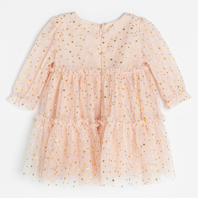 Elegantní šaty s dlouhým rukávem- světle růžové - 62 LIGHT PINK