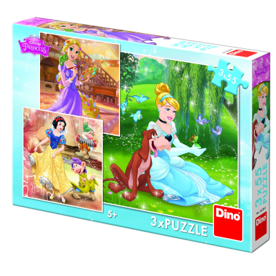 Puzzle 3x55 dílků Princezny: volné odpoledne