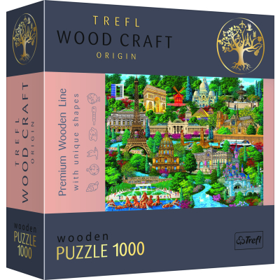 Puzzle dřevěné Slavná místa Francie 1000 dílků