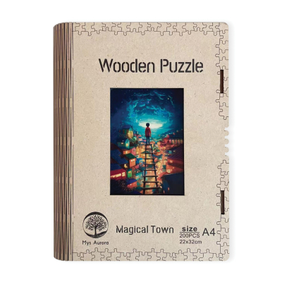 Wooden puzzle Magical Town A4