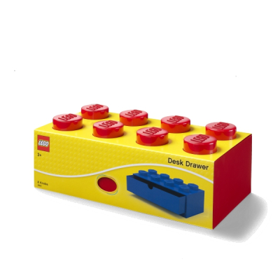 LEGO stolní box 8 se zásuvkou - červená