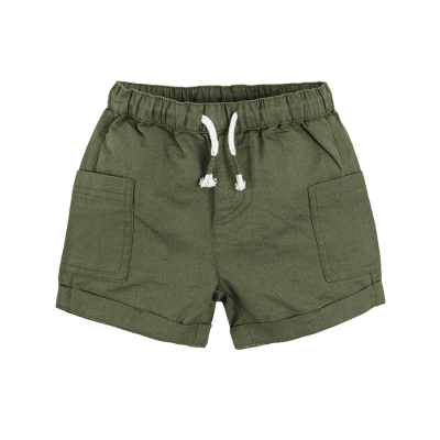 Šortky s bočními kapsami- khaki - 92 OLIVE