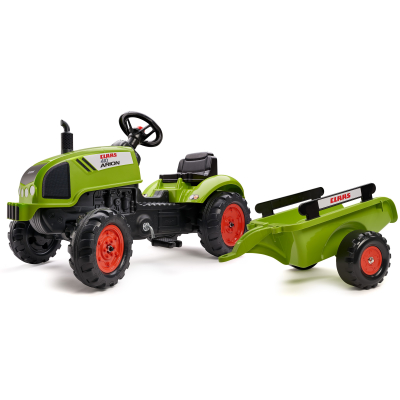 FALK Šlapací traktor 2041C Claas Arion s přívěsem a otevírací kapotou