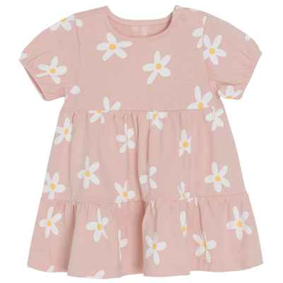 Šaty s krátkým rukávem a potiskem- světle růžové - 68 LIGHT PINK