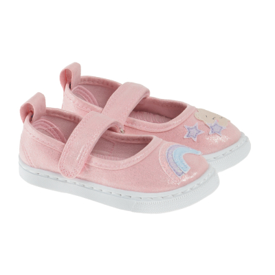 Baleríny s aplikací na špičce- růžové - 23 PINK