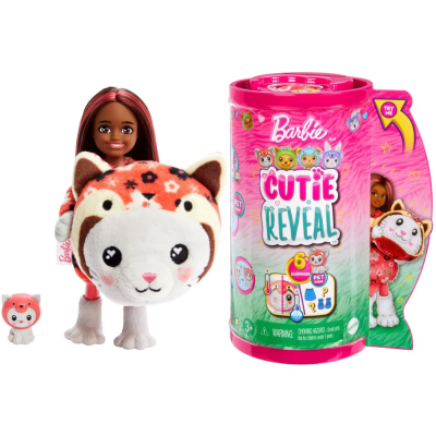 Barbie Cutie Reveal Chelsea v kostýmu - Kotě v červeném kostýmu pandy