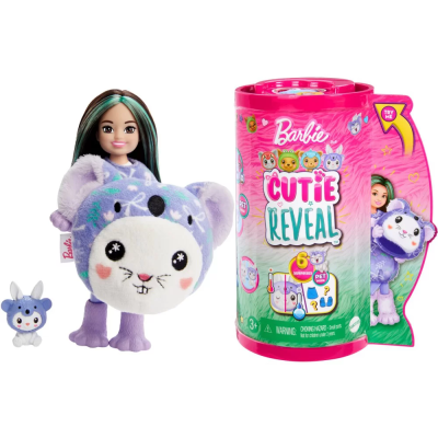 Barbie Cutie Reveal Chelsea v kostýmu - Zajíček ve fialovém kostýmu koaly