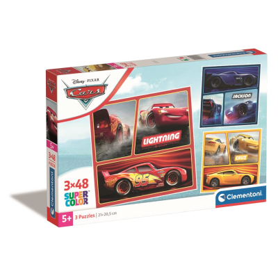 Clementoni - Puzzle 3x48 Square Disney Cars