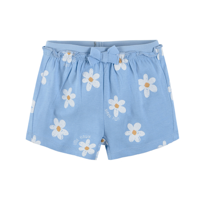 Kraťasy s květinami- modré - 80 BLUE
