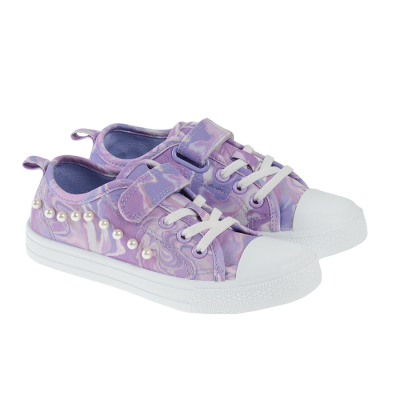 Tenisky s perličkami- fialové - 34 VIOLET