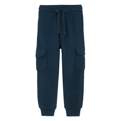 Chlapecké tepláky s kapsami -modré - 104 DARK BLUE
