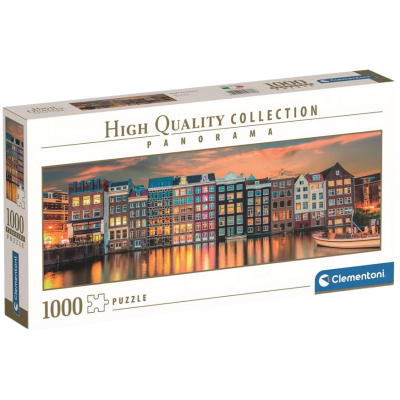 Clementoni - Puzzle 1000 Panorama Zářivý Amsterdam