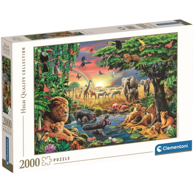 Clementoni - Puzzle 2000 Africké setkání