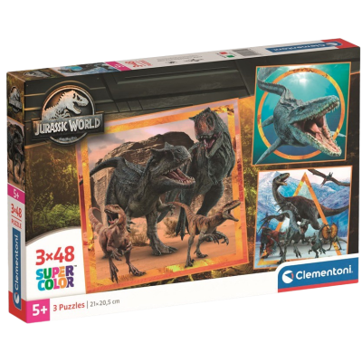 Clementoni - Puzzle 3x48 Jurský svět