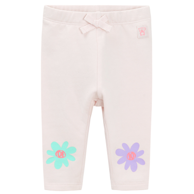 Dětské džegíny s květinami -světle růžové - 86 LIGHT PINK