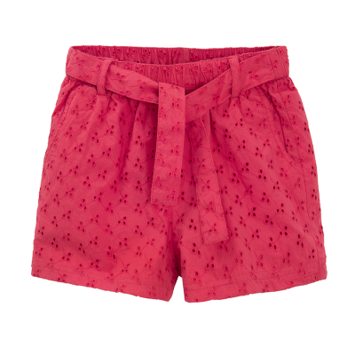 Dívčí kraťasy s madeirou -růžové - 98 PINK