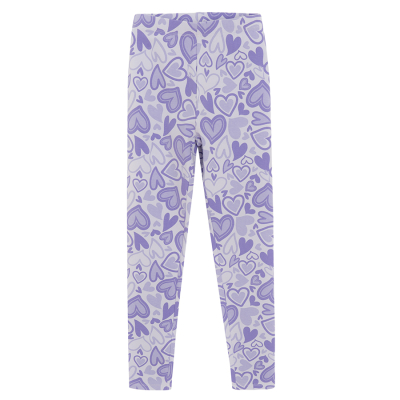 Legíny se srdíčky -fialové - 140 VIOLET