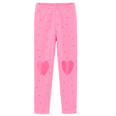 Legíny se srdíčky -růžové - 98 PINK