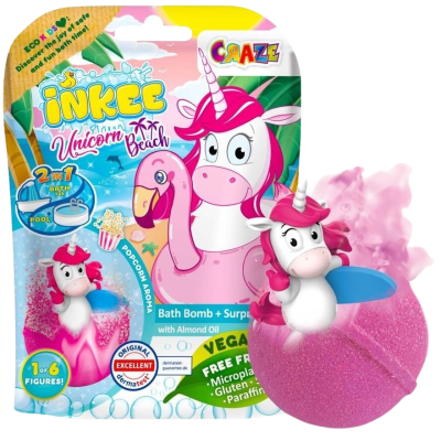 INKEE Šumivá bomba do vany s překvapením - Plážový jednorožec