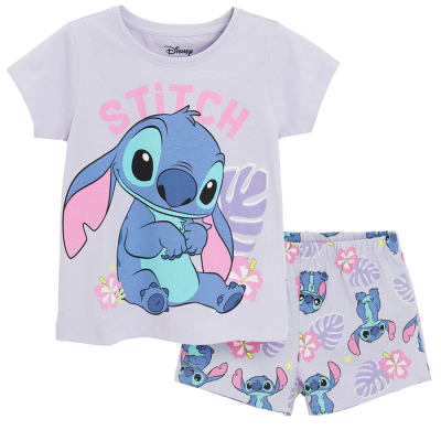 Pyžamo s krátkým rukávem Lilo a Stitch -světle fialové - 98 LILAC