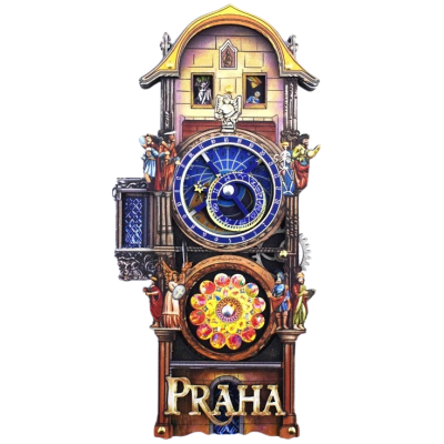 Dřevěná magnetka Denní Pražský orloj