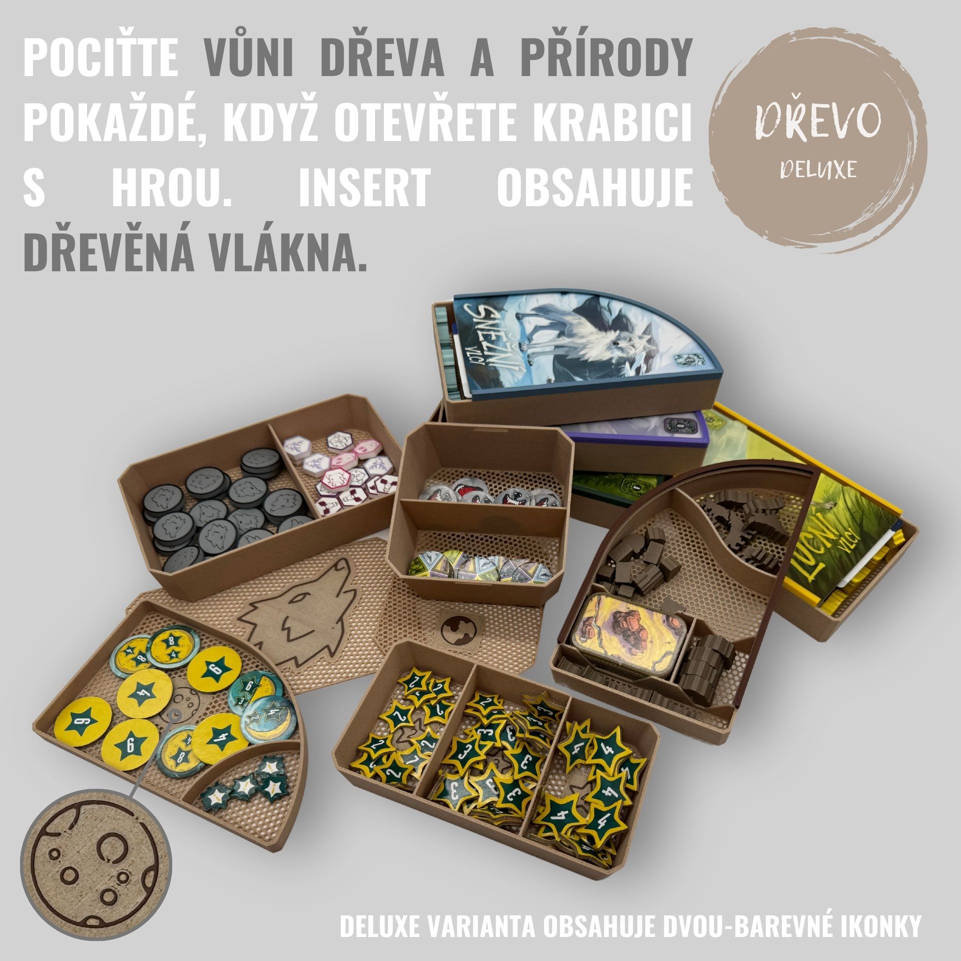 Junta Vlci - INSERT do hry (79283) Barva: Deluxe dřevo Insert do deskové hry - Neobsahuje hru!