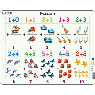 Puzzle Sčítání s obrázky a čísly 20 dílků