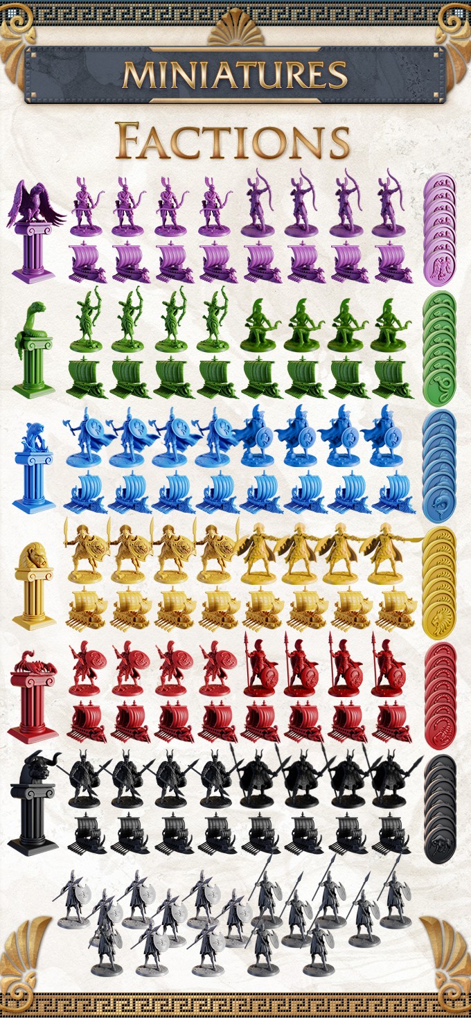 TLAMA games Cyclades: Legendární edice: Vojáci & lodě – doplněk (Cyclades: Legendary Edition - PLAYER MINIATURES ADD-ON)