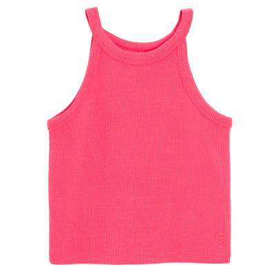 Žebrované tílko- růžové - 98 FLUO PINK
