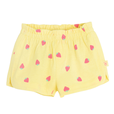 Bavlněné šortky s jahodami- žluté - 62 YELLOW