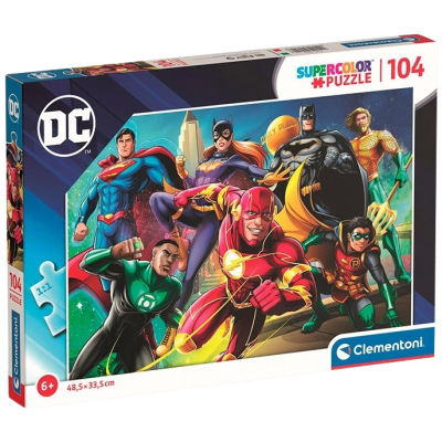 Clementoni - Puzzle 104 DC Comics: Liga spravedlonosti