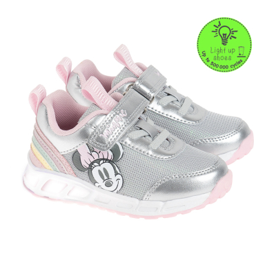 Sportovní tenisky se svítící podrážkou Minnie Mouse -šedé - 24 LIGHT GREY