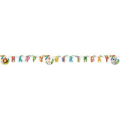 Girlanda papírová ""Happy birthday"" Džungle party