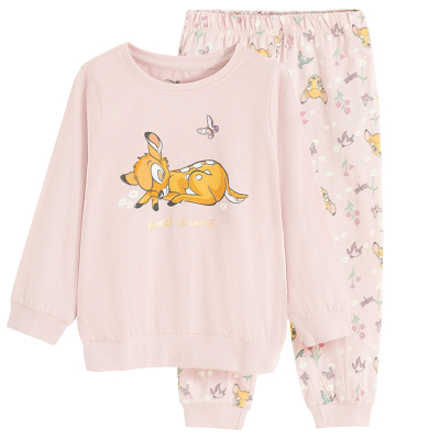 Bavlněné pyžamo Bambi- růžové - 92 DUSTED PINK