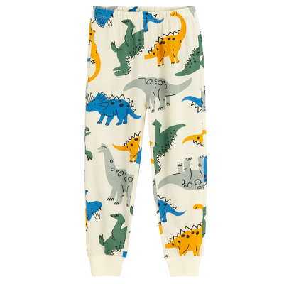 Bavlněné pyžamo s dinosaury- béžové - 110 LIGHT BEIGE