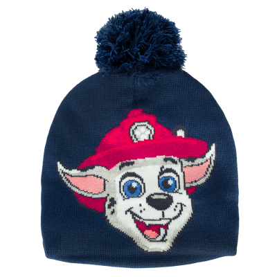 Čepice s bambulí Tlapková patrola- modrá - 52 NAVY BLUE