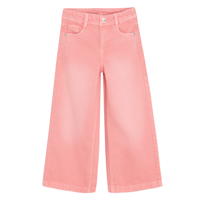Džíny wide fit s nastavitelným pasem- růžové - 98 PINK