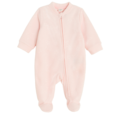 Flísový overal- růžový - 80 LIGHT PINK