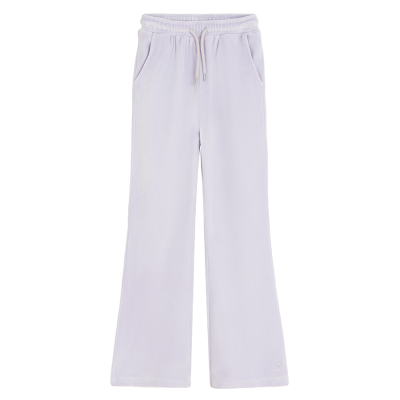 Semišové zvonové tepláky- fialové - 104 LIGHT VIOLET