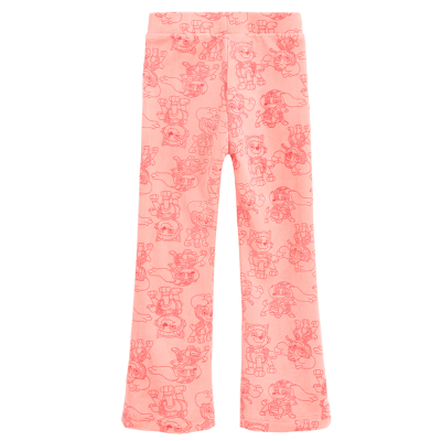 Velurové zvonové tepláky Tlapková patrola- růžové - 92 PINK