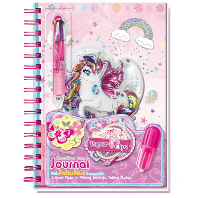 Zápisník svítící ve tmě s propiskou a samolepky