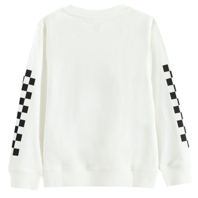 Bavlněná mikina s potiskem- bílá - 92 OFF WHITE