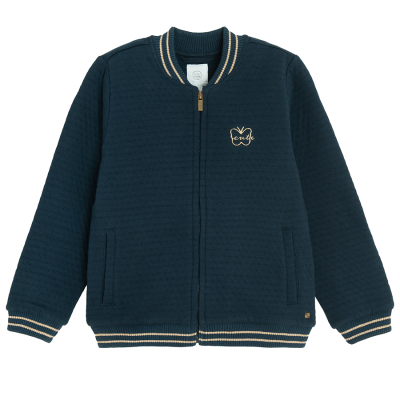 Mikina na zip- modrá - 98 NAVY BLUE