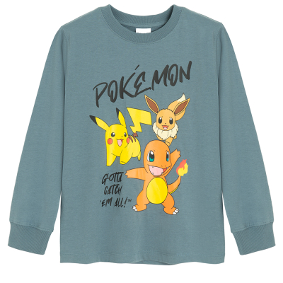 Mikina s potiskem Pokémon- šedá - 122 GRAPHITE