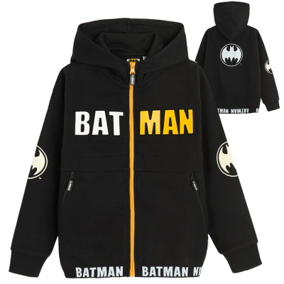 Rozepínací mikina s kapucí Batman- černá - 98 BLACK
