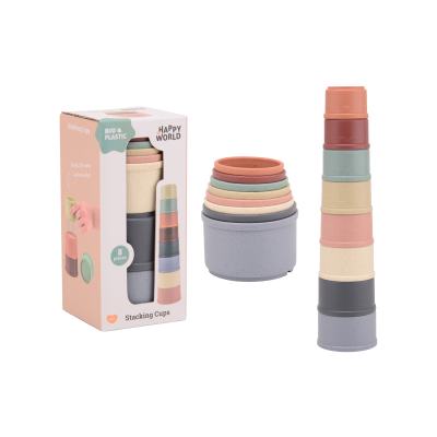 Stohovací kelímy Happy World bio plastic