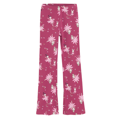 Zvonové legíny s vílami- růžové - 122 DARK PINK