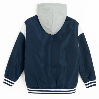 Bomber bunda s odnímatelnou kapucí- modrá - 122 NAVY BLUE