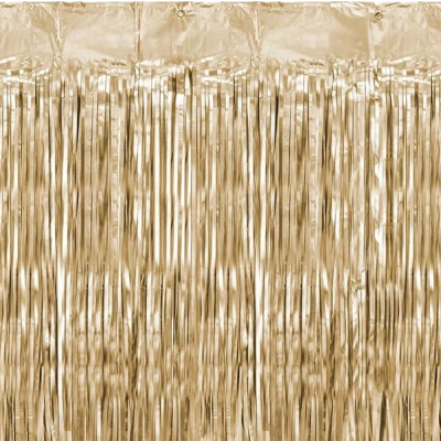 Dekorace - závěsná clona  zlatá metalická 90 x 250 cm