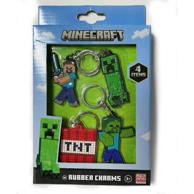 Minecraft set gumových klíčenek (4ks)